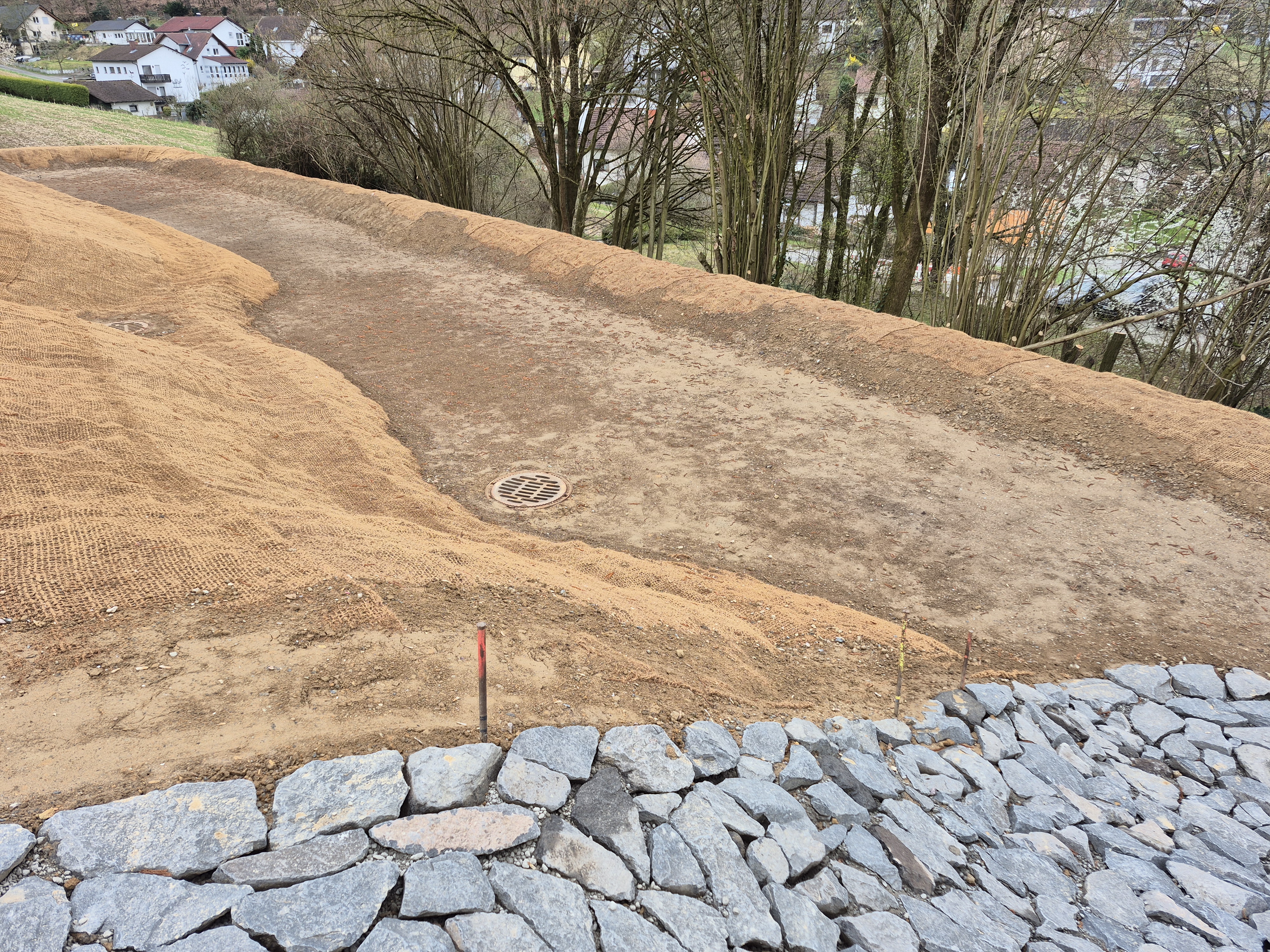 Rückhaltebecken mit 74.000 Litern Volumen, Langenbergschule Birkenau